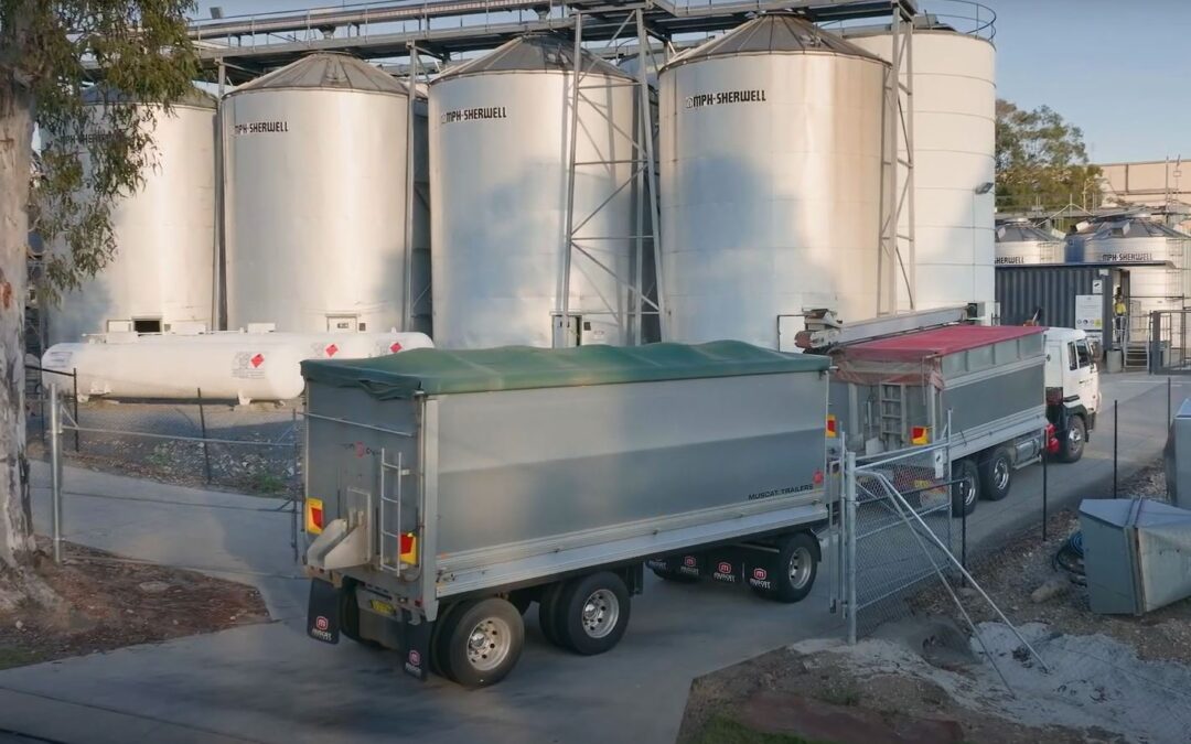 truck and silos