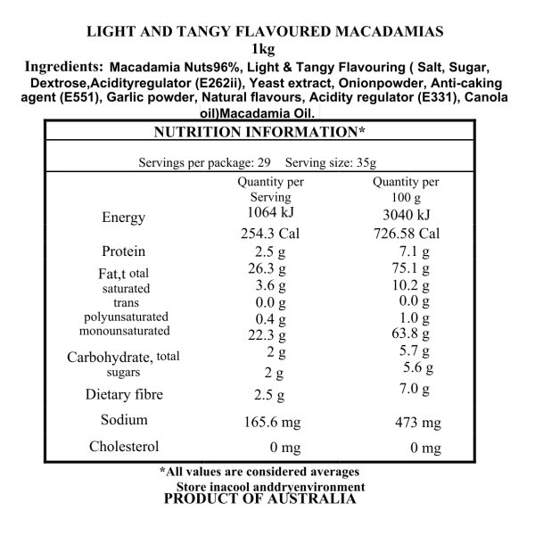Light & Tangy Macadamias - 1kg - Image 3
