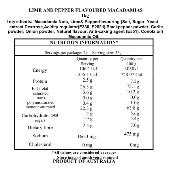 Lime & Pepper Macadamias - 1kg - Image 3