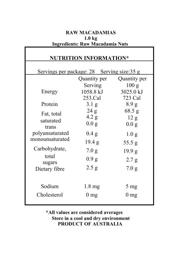 Raw Macadamia - 1kg - Image 2