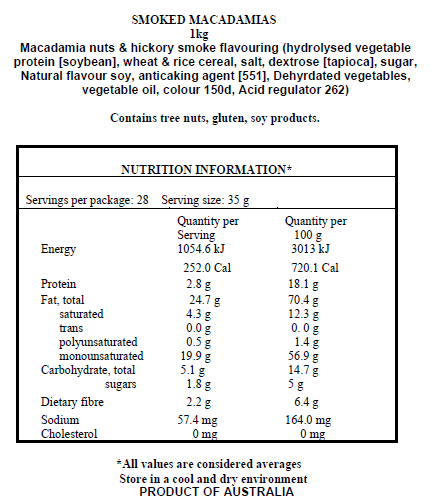 Smoked Macadamia - 1kg - Image 2